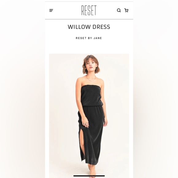 Reset by Jane Strapless Black Dress with Side Slit - Picture 2 of 7